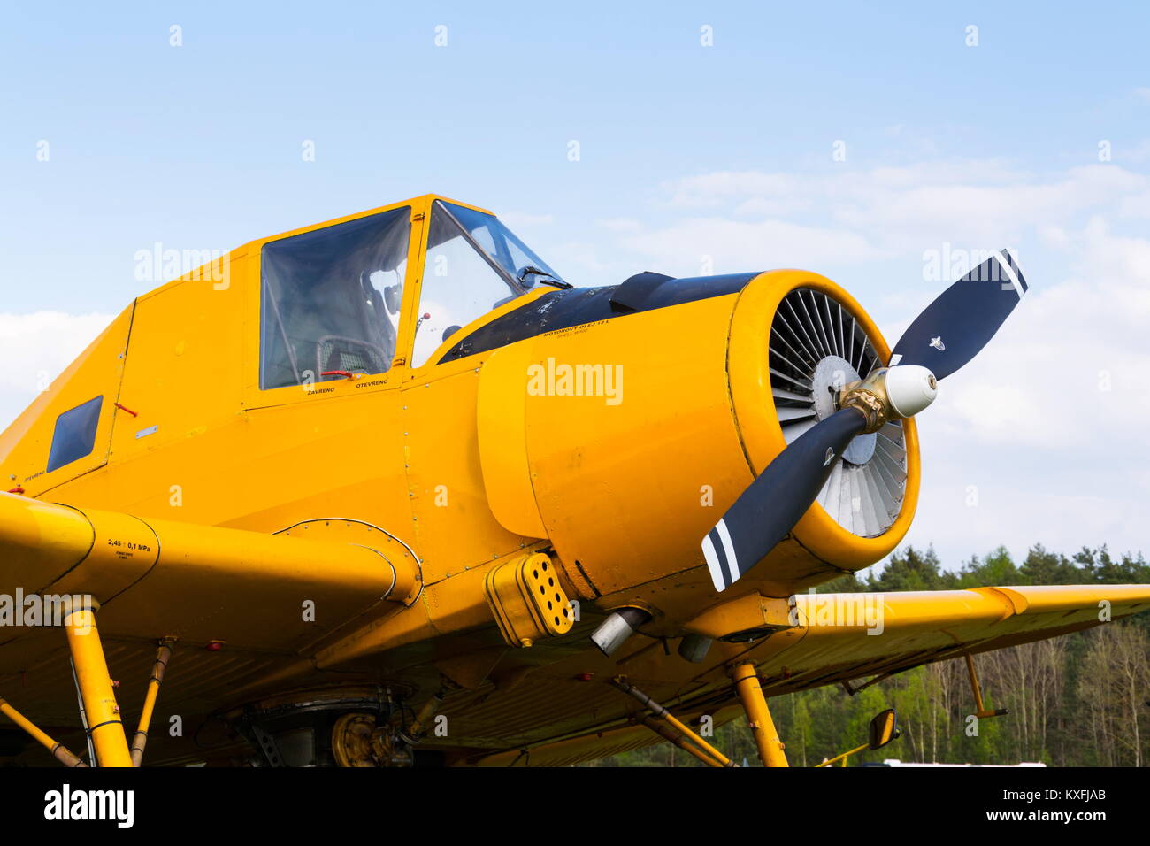 Zlin Z-37 Cmelak Czech agricultural airplane used as crop duster Stock Photo