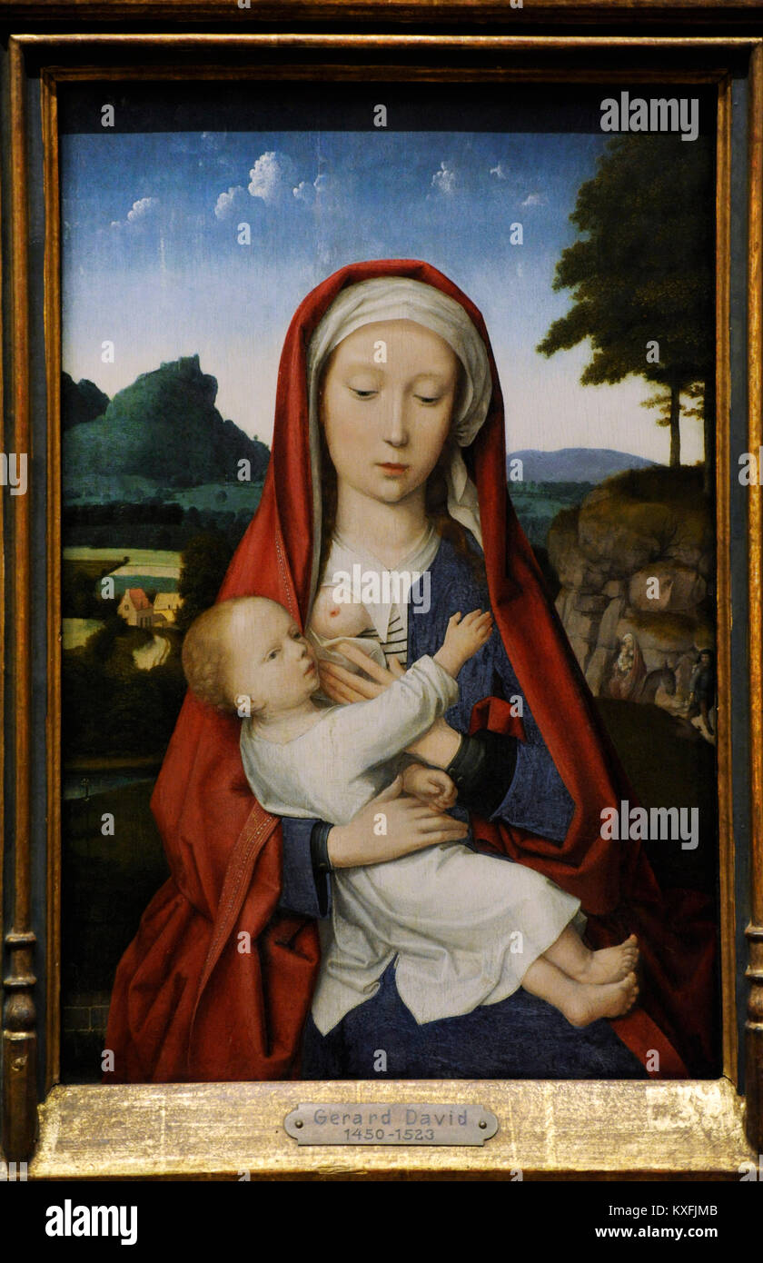 Attributed to Gerard David (1460-1523). Flemish painter. Madonna and Child, ca.1500. National Gallery. Oslo. Norway. Stock Photo