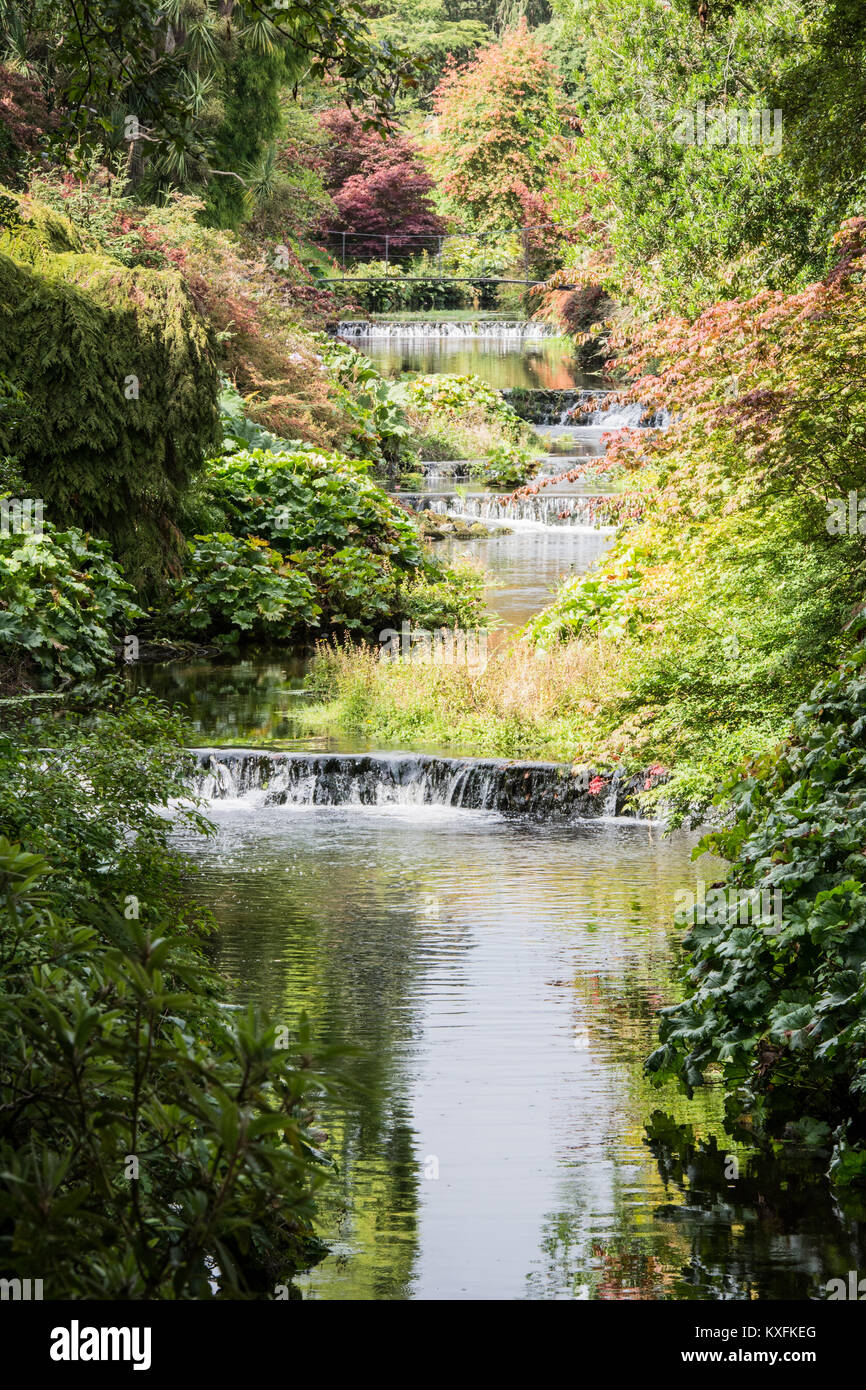 Mount Usher Gardens at Ashford in county Wicklow in Ireland Stock Photo