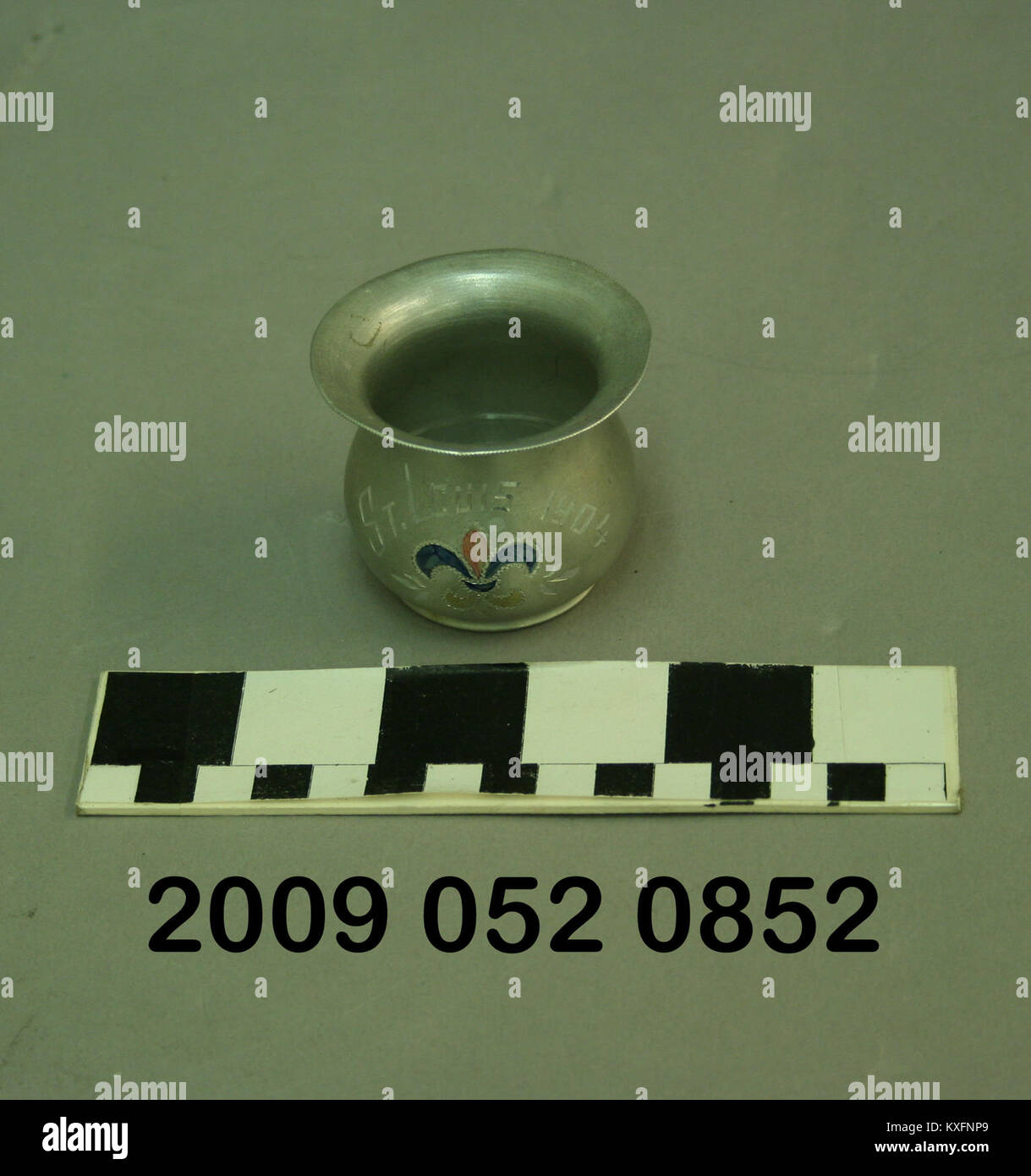 Aluminum Toothpick Holder With Fleurdelis From the 1904 World’s Fair