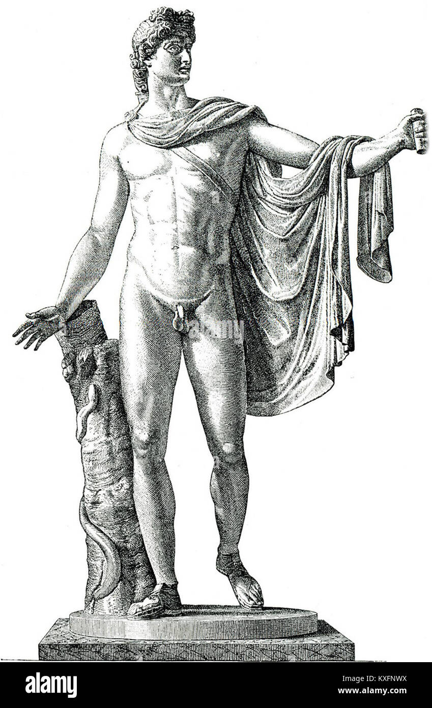 This sculpture titled 'Apollo of Belvedere' by Jacob Von Falke, created ...