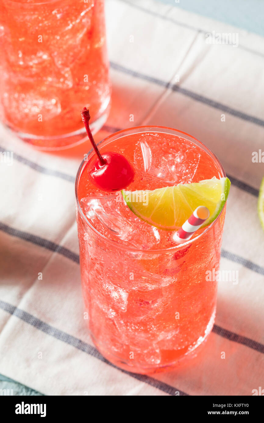 Sweet Homemade Cherry Limeade in a Glass Stock Photo Alamy