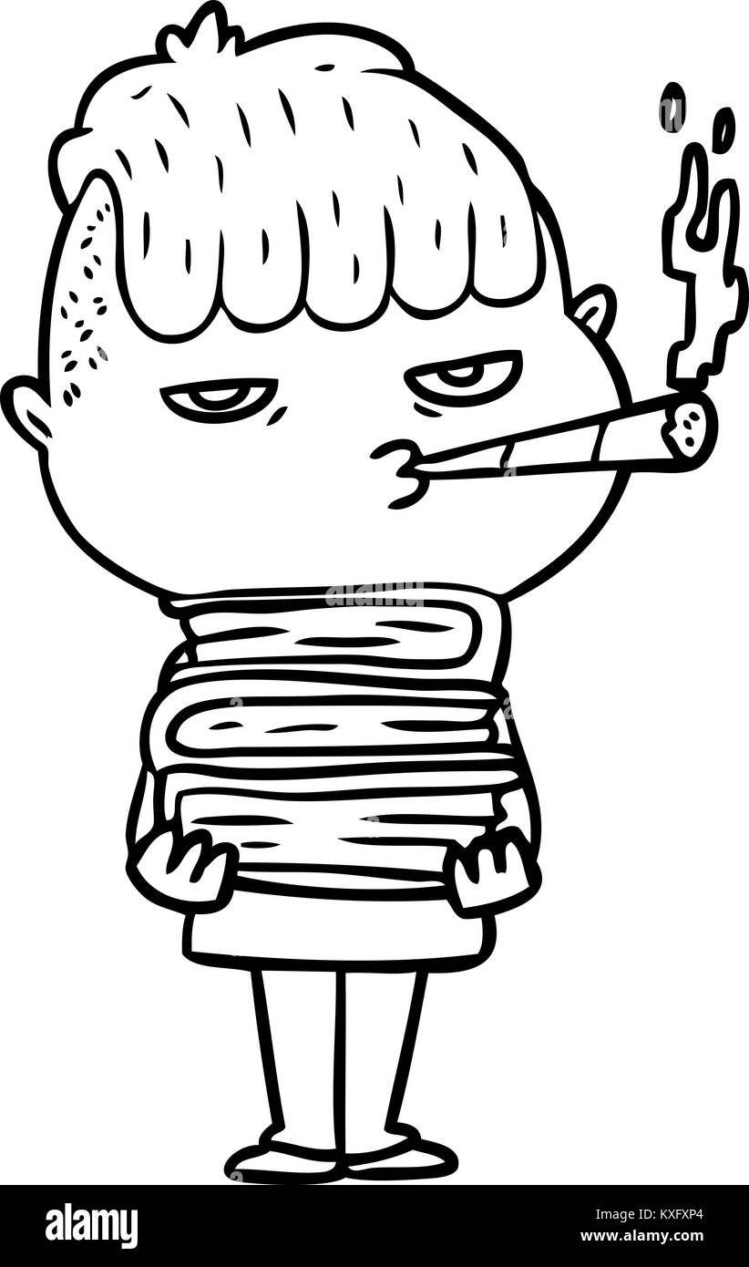 cartoon man smoking Stock Vector Image & Art - Alamy