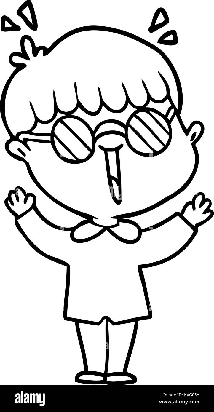 Cartoon Boy Wearing Spectacles Stock Vector Art Illustration