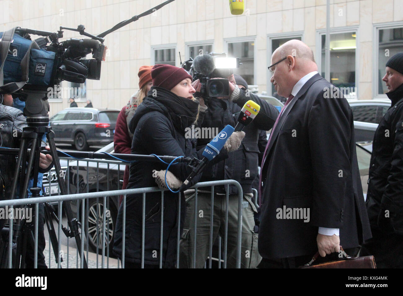 Berlin, Germany. January 9th, 2018. Pictures of the “Exploratory talk” (Sondierungsgespräch), Featuring: Peter Altmaier, Where: Berlin /Germany, “Credit: Tahsin Ocak/Alamy Live News Stock Photo