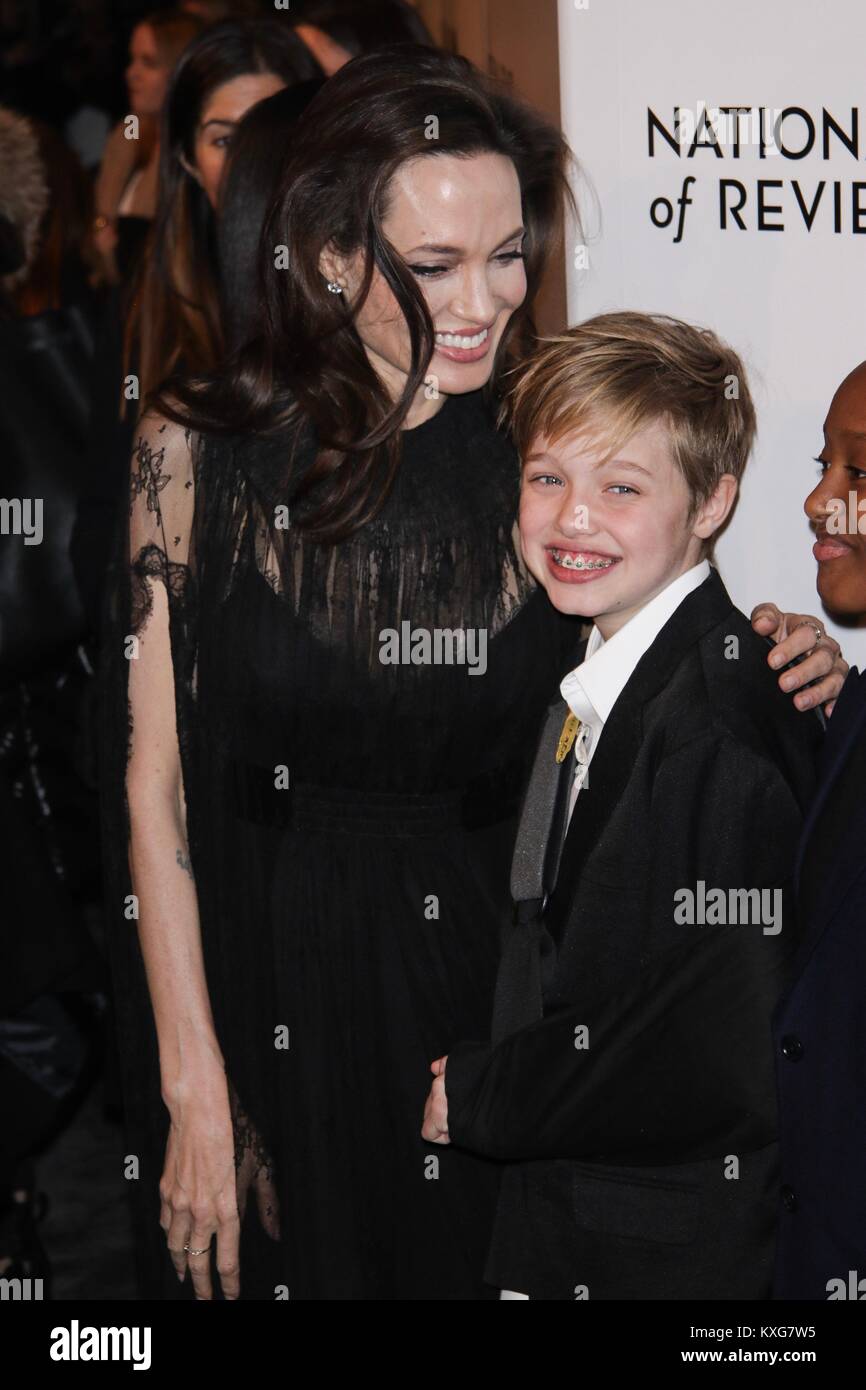 New York, NY, USA. 9th Jan, 2018. Angelina Jolie and Shiloh Nouvel Jolie-Pitt at The National Board of Review Annual Awards Gala at Cipriani 42nd Street on January 9, 2018 in New York City. Credit: Diego Corredor/Media Punch/Alamy Live News Stock Photo