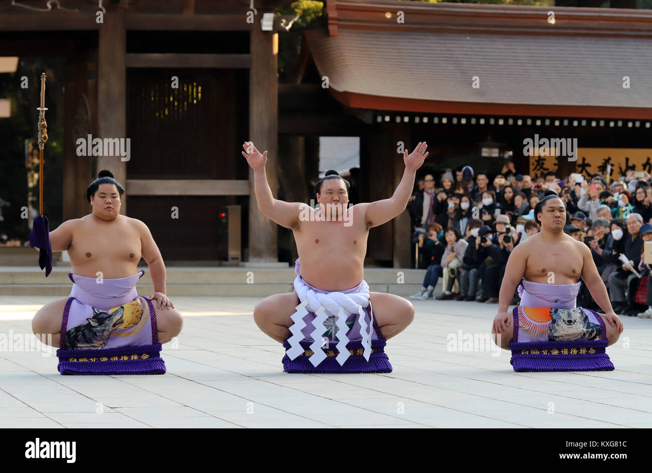 Tokyo, Japan. 9th Jan, 2018. Sumo grand champion 