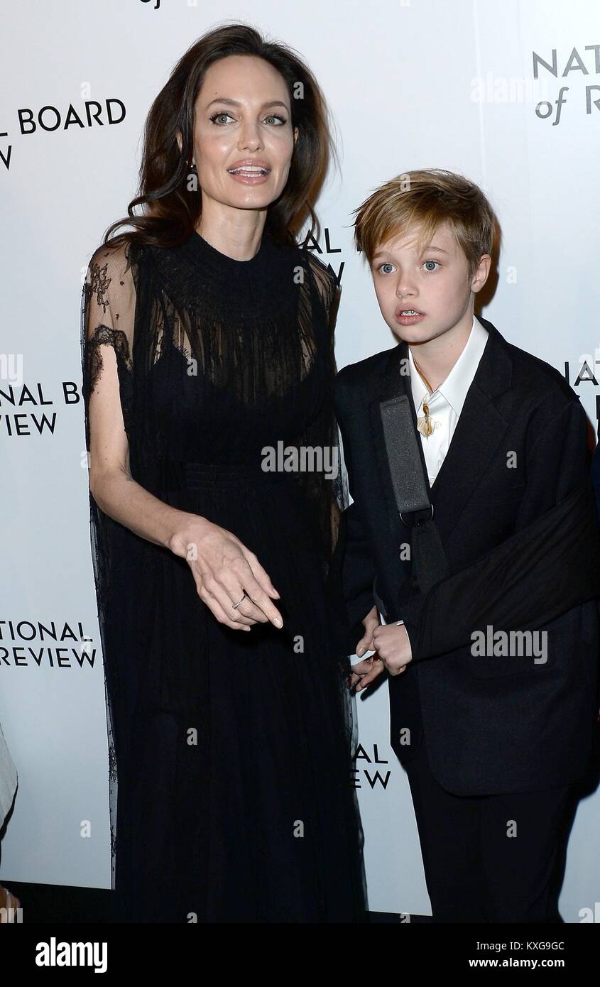 New York, NY, USA. 9th Jan, 2018. Angelina Jolie, Shiloh Jolie Pitt at arrivals for The National Board of Review Awards 2018, Cipriani 42nd Street, New York, NY January 9, 2018. Credit: Kristin Callahan/Everett Collection/Alamy Live News Stock Photo
