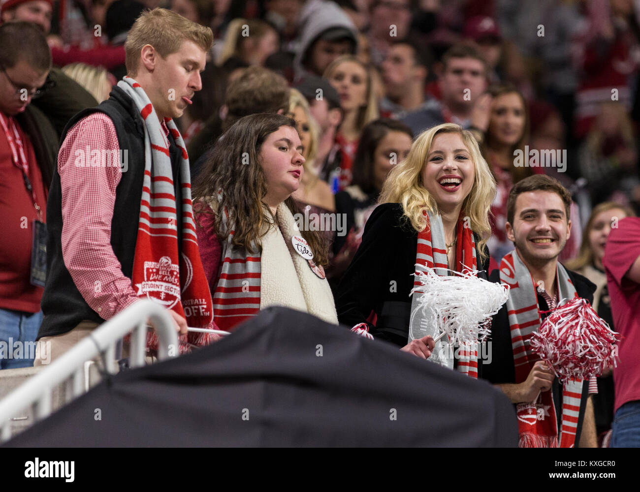 Overtime. 08th Jan, 2018. Georgia running back Nick Chubb (27) during  pregame of College Football Playoff National Championship game action  between the Alabama Crimson Tide and the Georgia Bulldogs at Mercedes-Benz  Stadium