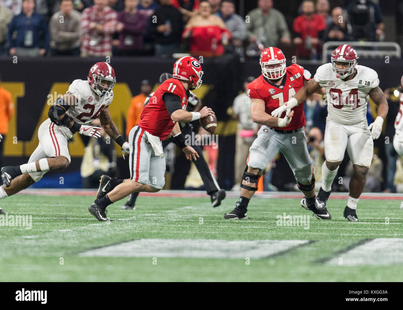 Atlanta, Georgia, USA.08th Jan, 2018. Georgia quarterback Jake Fromm ...