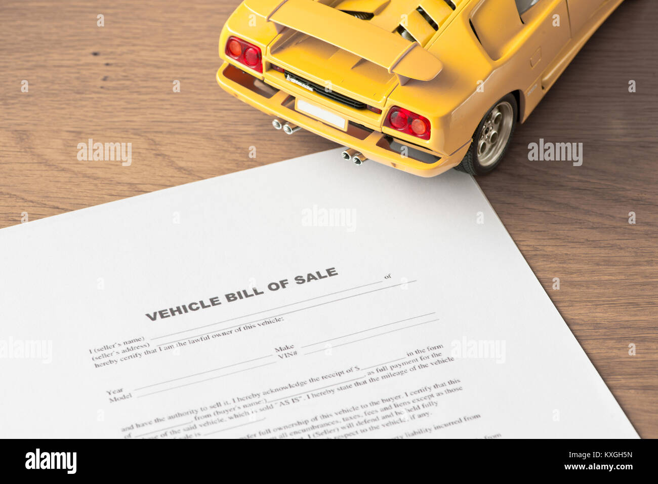 car sales agreement stock photo alamy