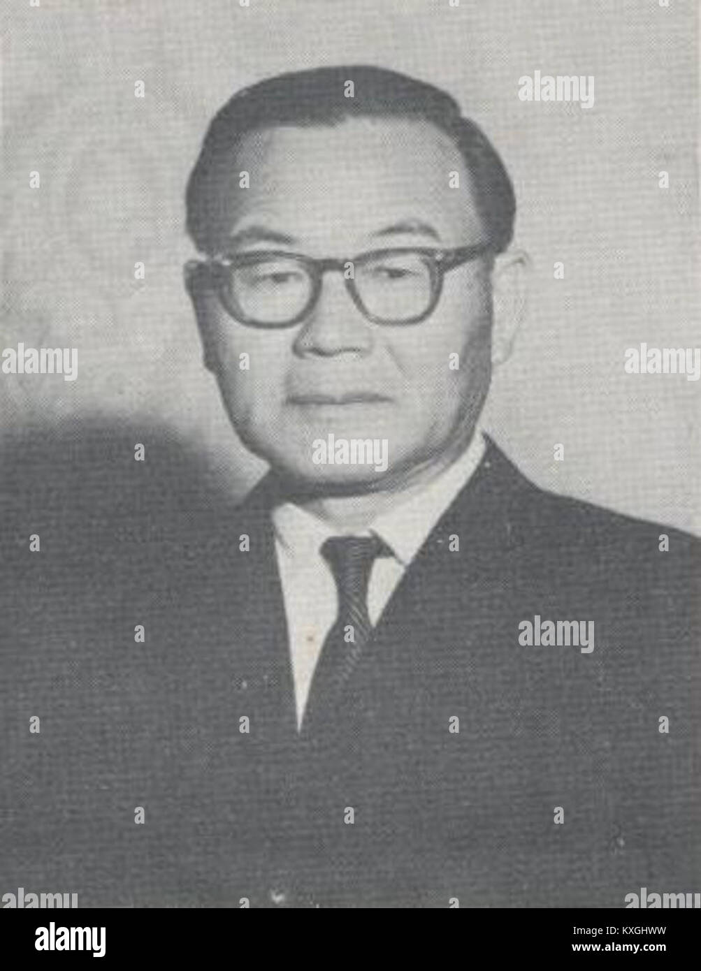 A 1960 photograph of Yoon Posun, South Korean politician and statesman ...