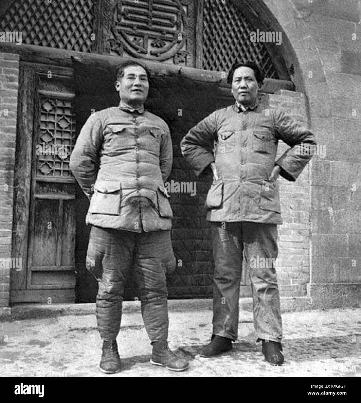 1938 Mao Zedong Zhang Guotao in Yan'an Stock Photo