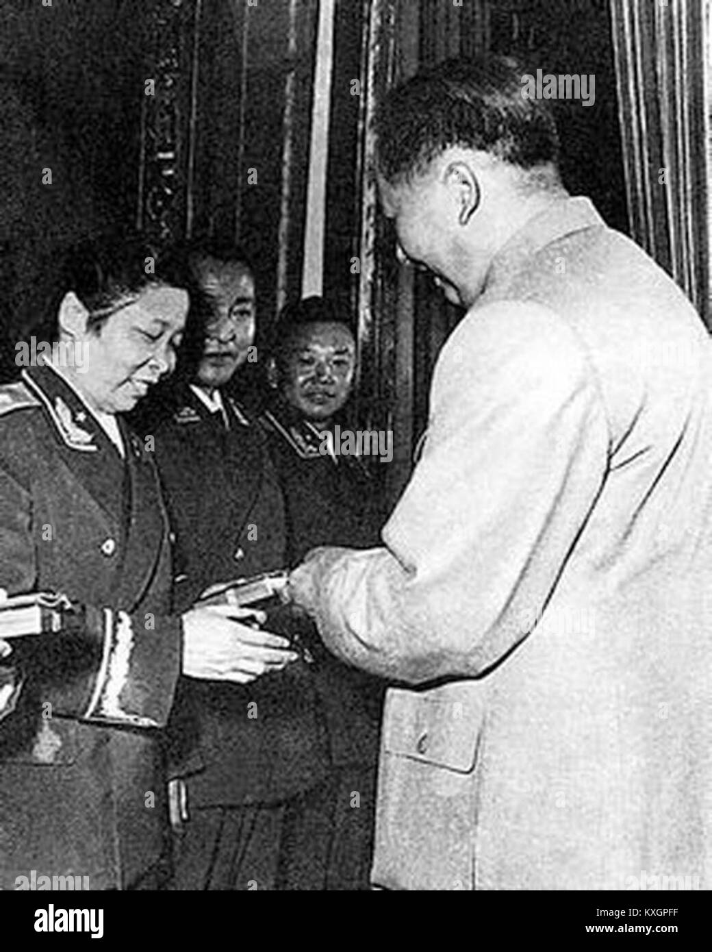 Photograph from 1955 showing Chinese military officers during a ...