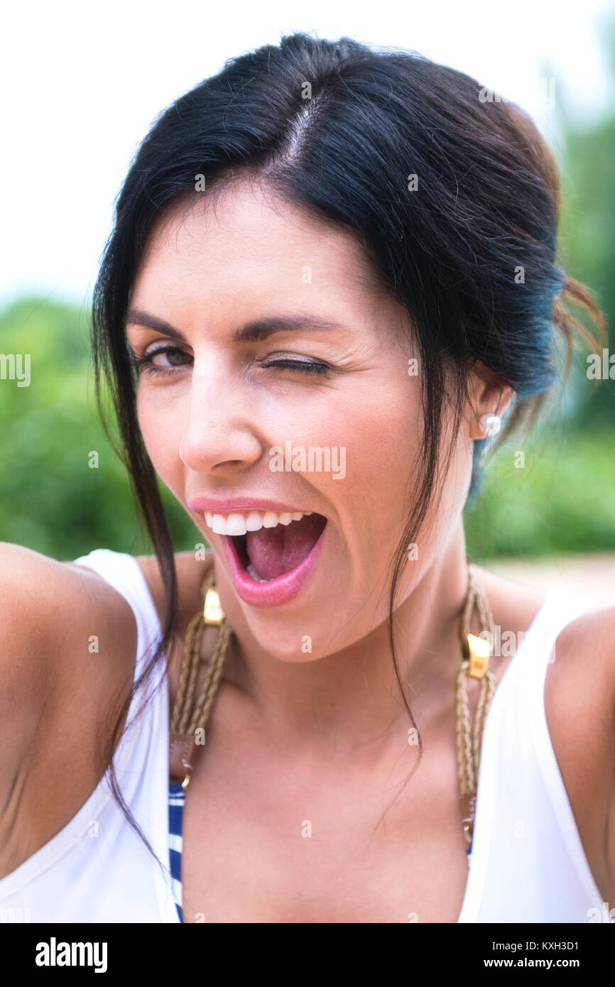 Beautiful woman selfie hi-res stock photography and images - Alamy