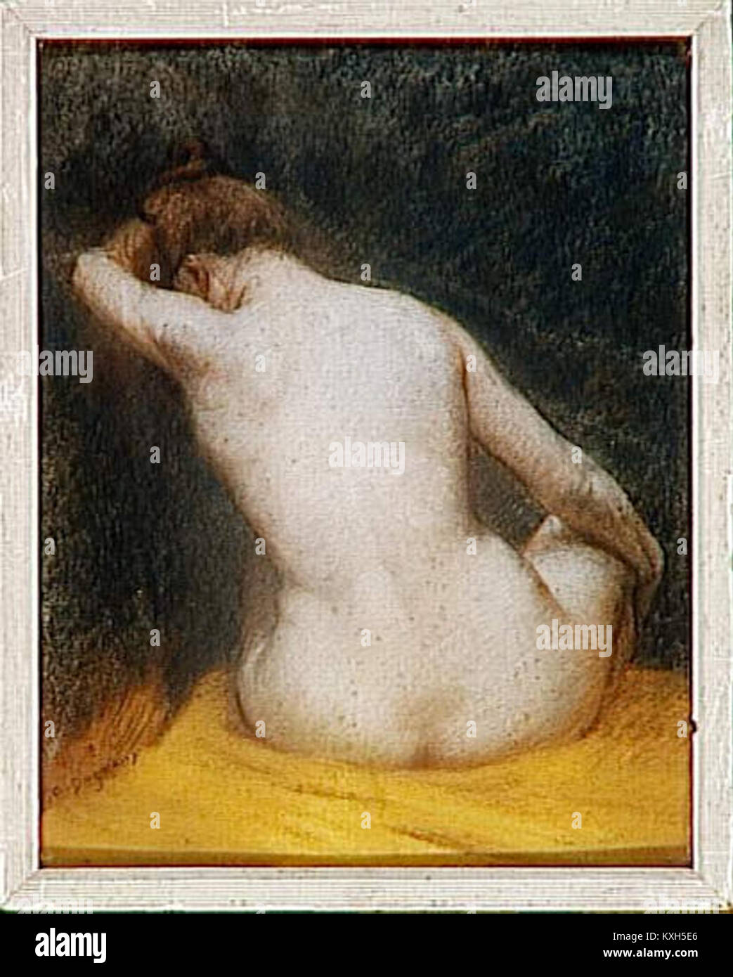 Albert Dagnaux - Femme nue, assise de dos Stock Photo