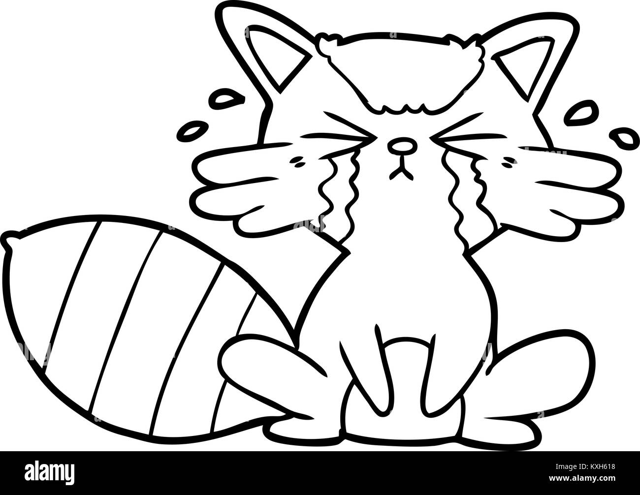 Crying Raccoon cartoon raccoon crying Stock Vector Image & Art - Alamy
