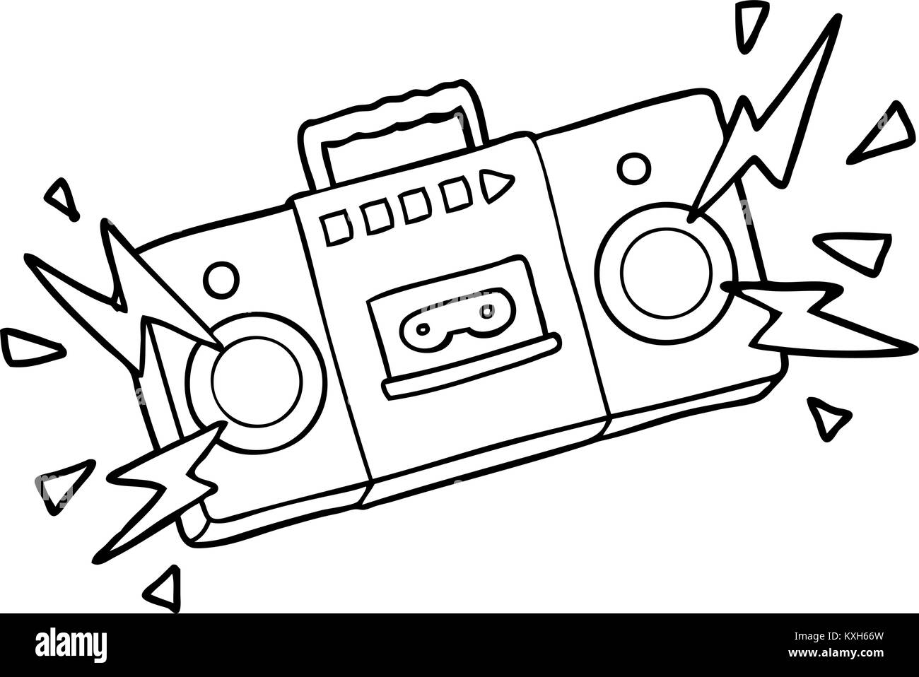 Boom box radio cassette tape Black and White Stock Photos & Images - Alamy