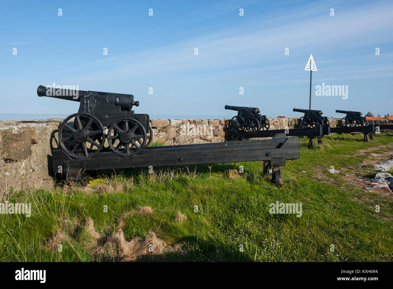 Cannons in The Kings Batteri, Christiansø, Ertholmene, Bornholm, Denmark Stock Photo