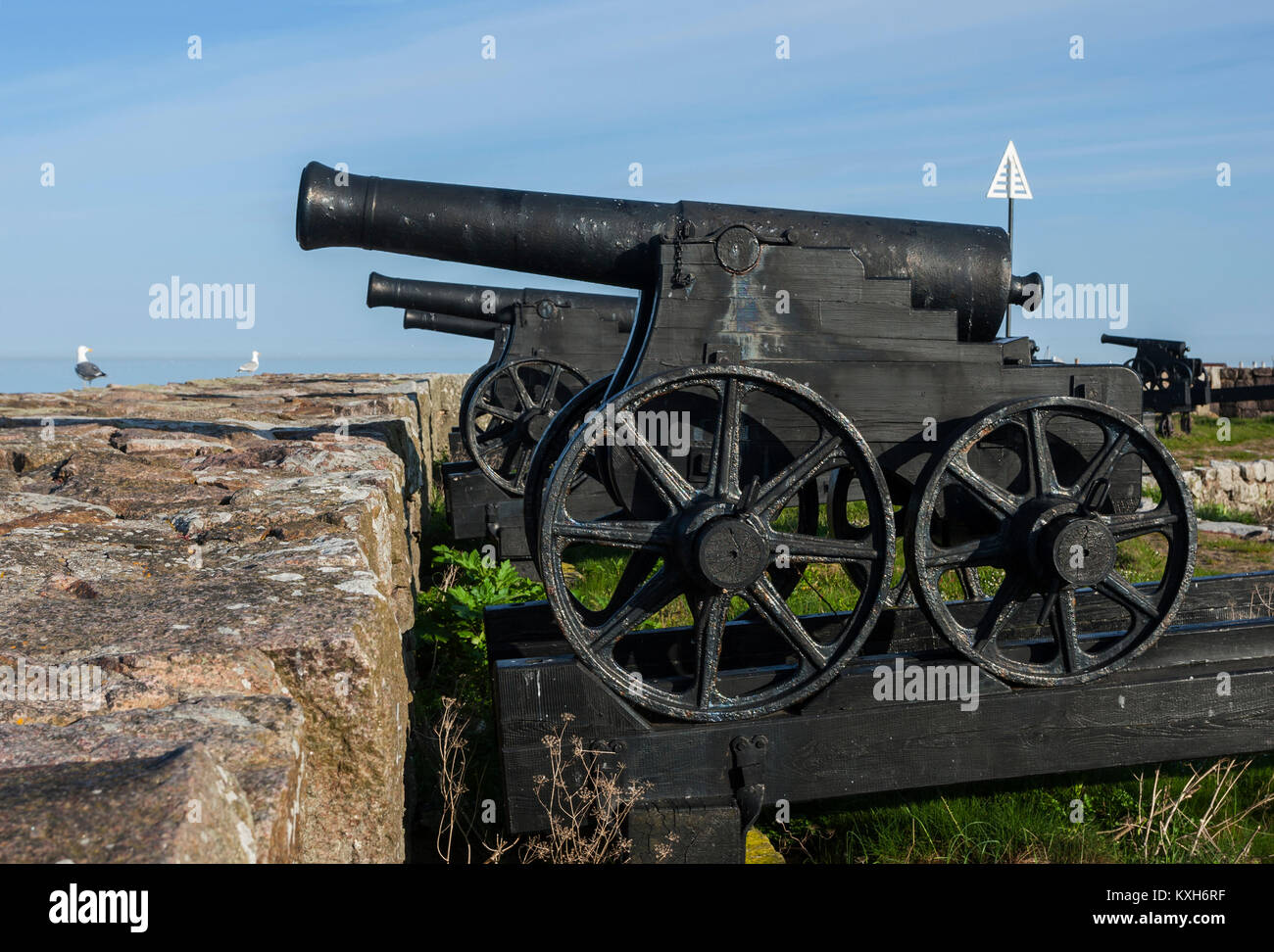 Cannons in The Kings Batteri, Christiansø, Ertholmene, Bornholm, Denmark  Stock Photo - Alamy