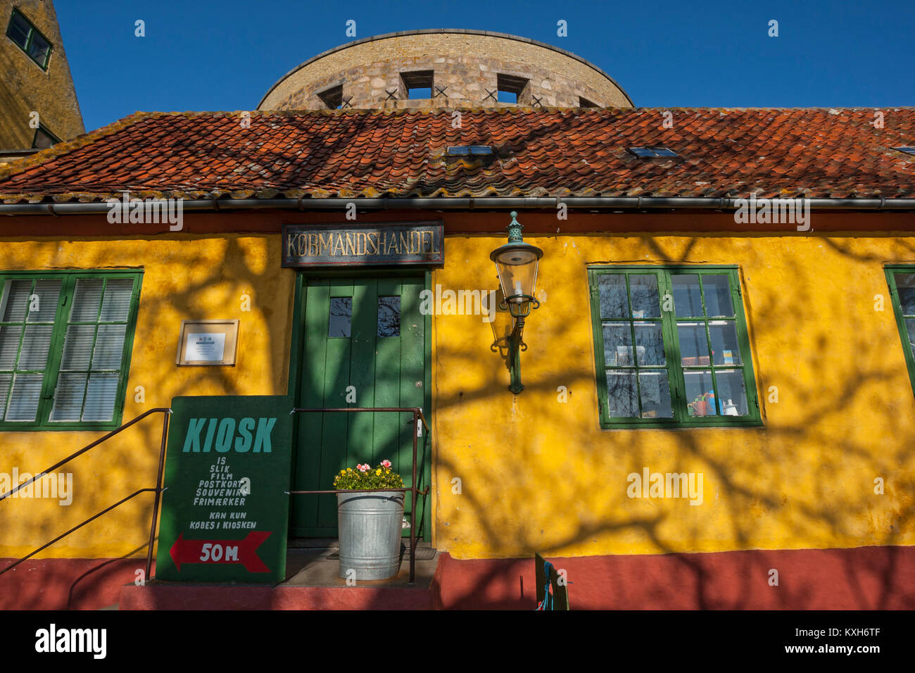 The grocery store and Big Tower, Christiansø, Ertholmene, Bornholm, Denmark  Stock Photo - Alamy