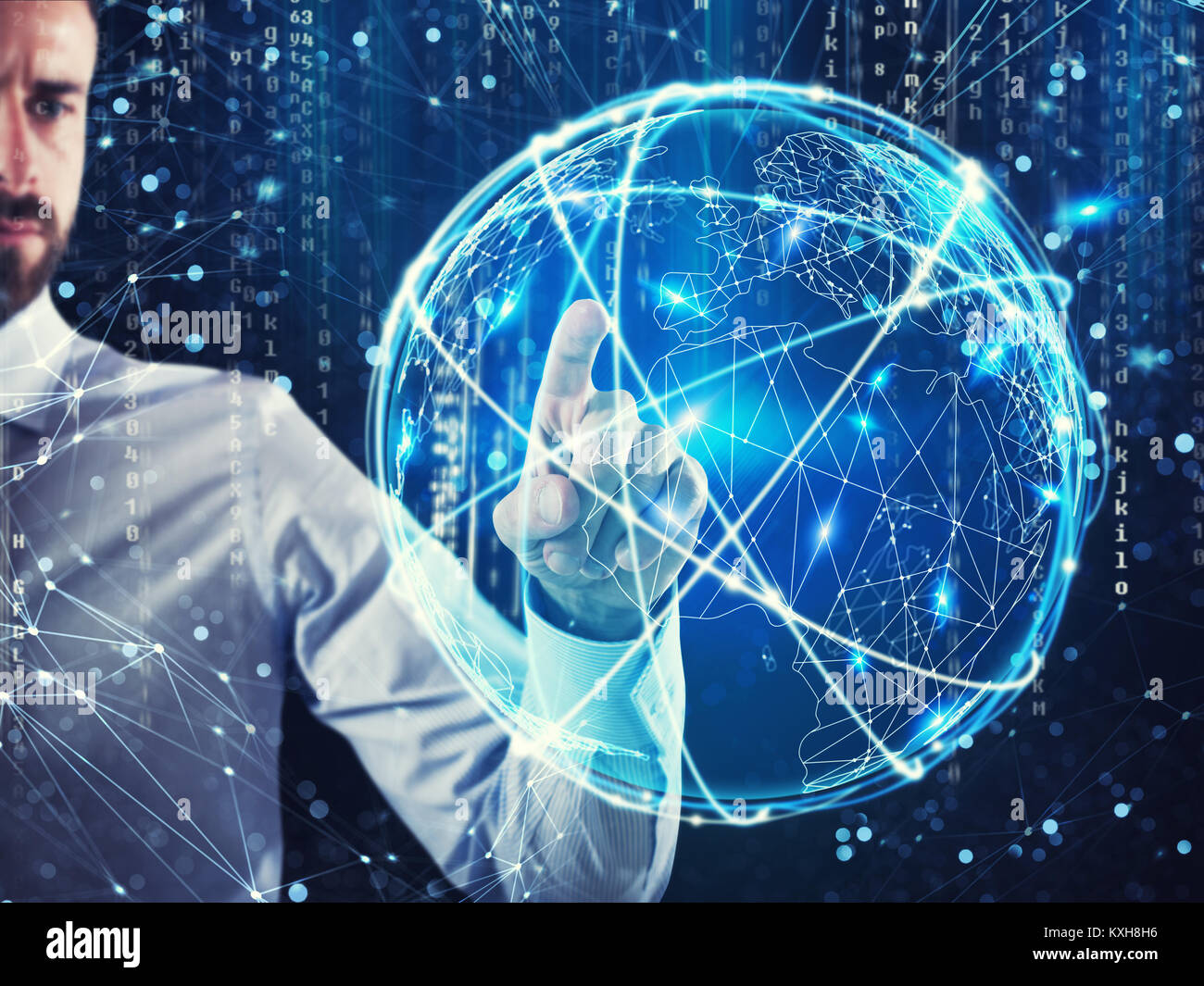 Concept of global internet connection network Stock Photo