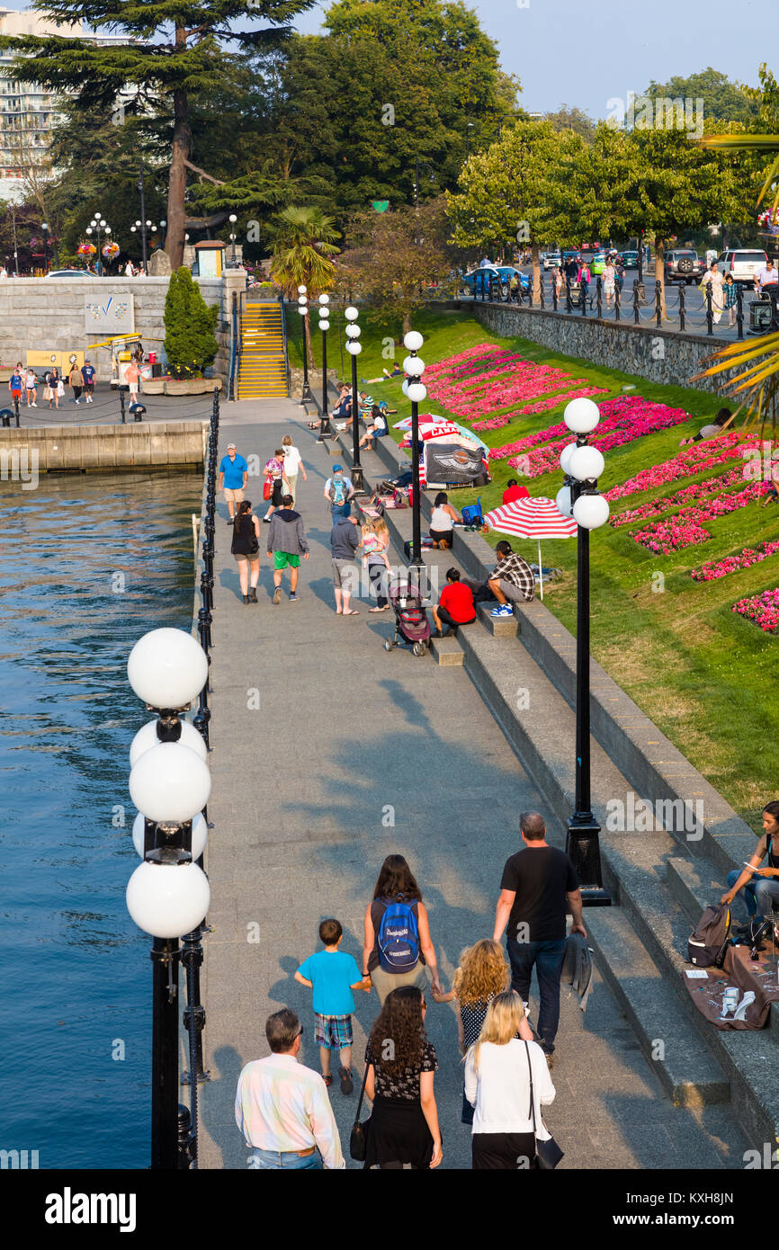 Inner Harbor in Victoria known as the Garden City on Vancouver Island in British Columbia, Canada Stock Photo