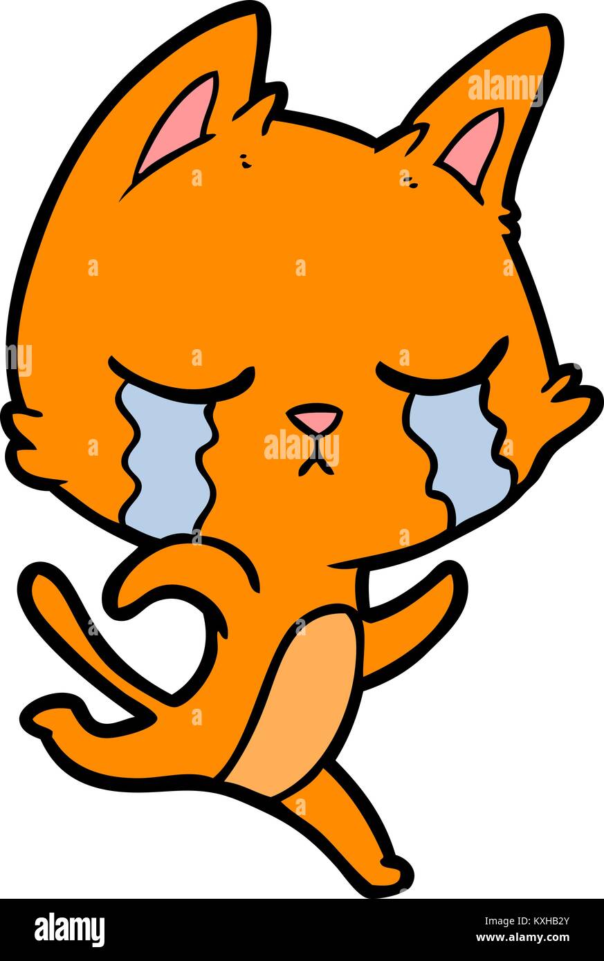 crying cartoon cat Stock Vector