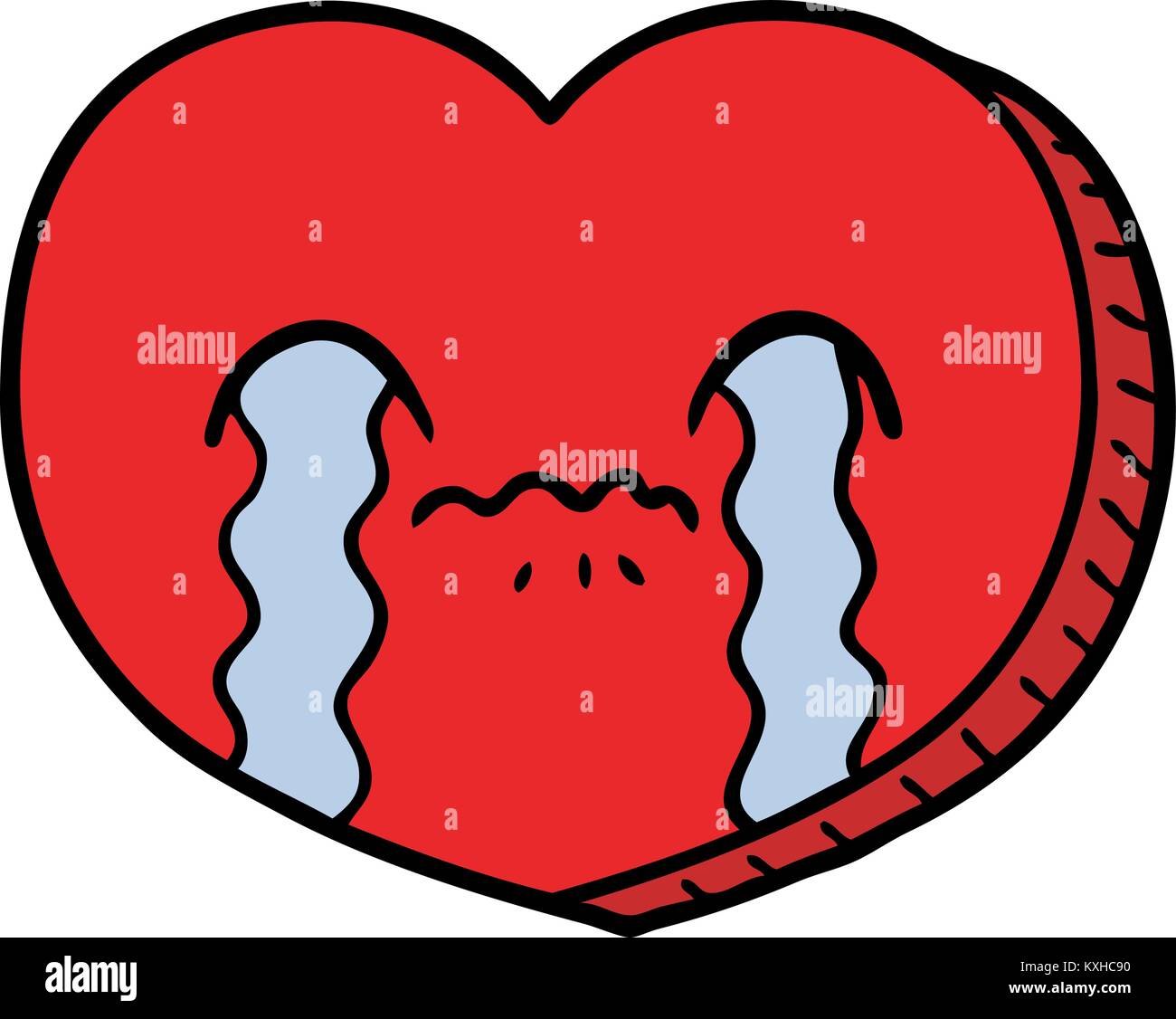 cartoon crying love heart Stock Vector Image & Art Alamy