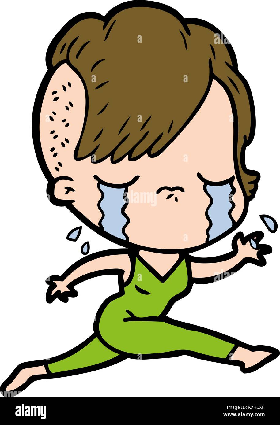 cartoon crying girl running Stock Vector Image & Art Alamy