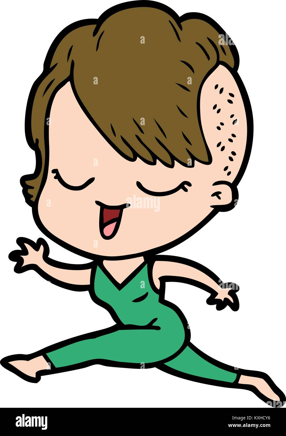 happy cartoon girl running Stock Vector Image & Art - Alamy