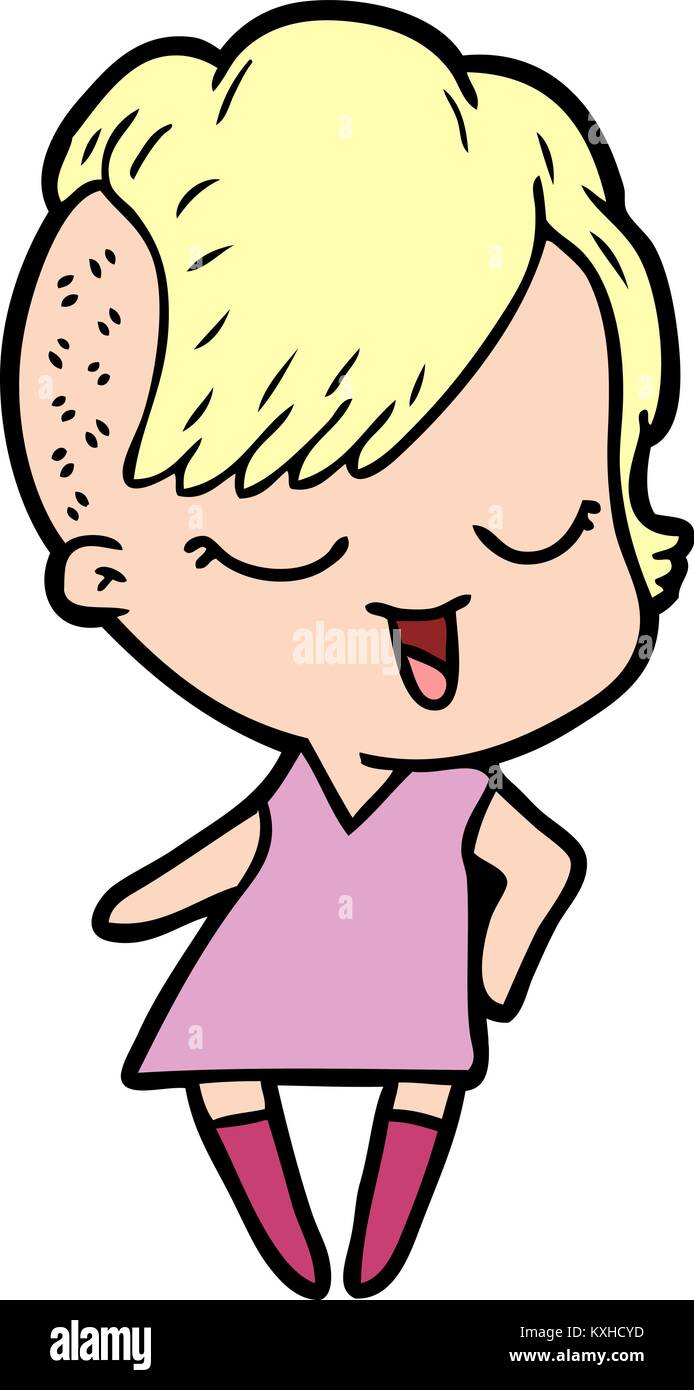 happy cartoon girl Stock Vector Image & Art - Alamy