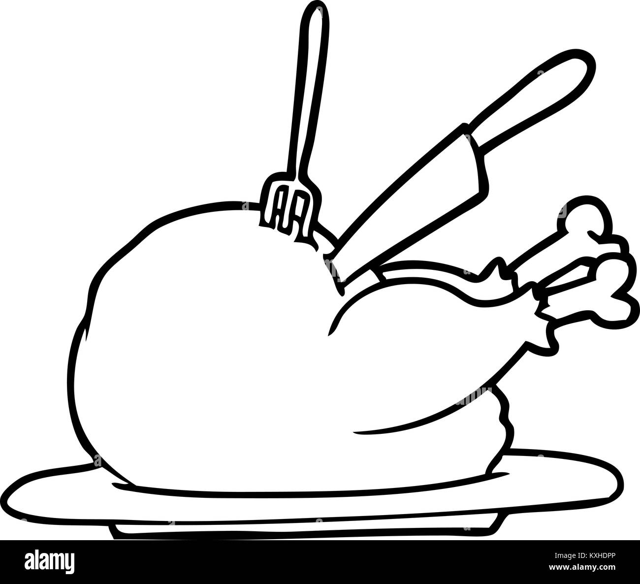 How To Draw A Cooked Turkey