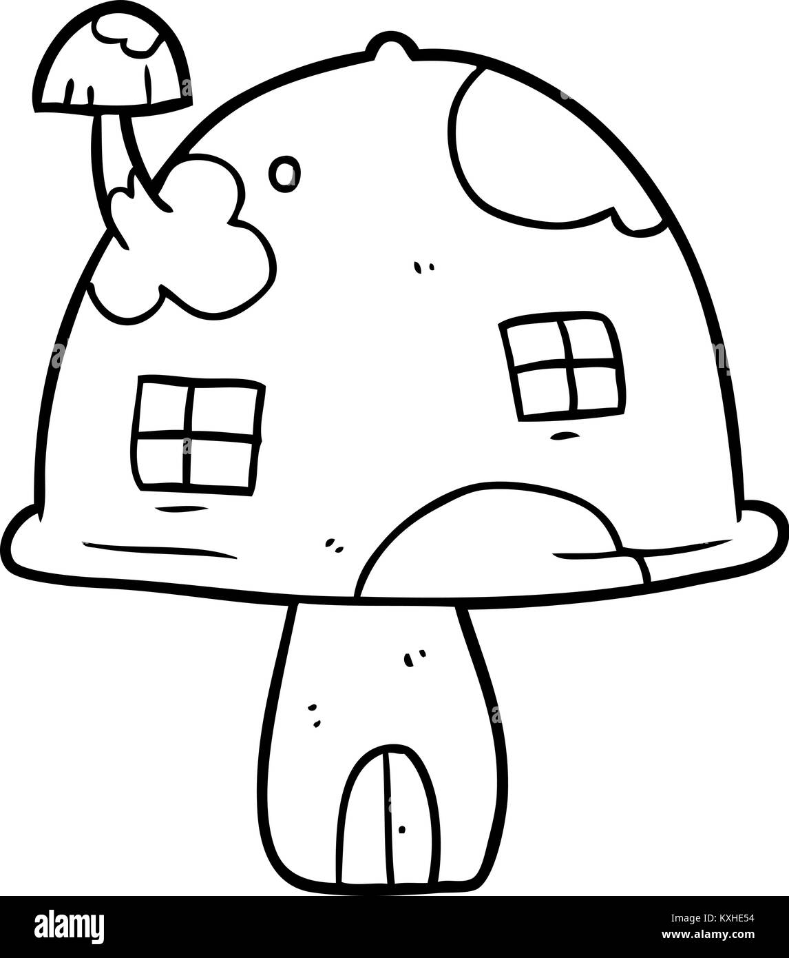 line drawing of a fairy mushroom house Stock Vector Image & Art Alamy