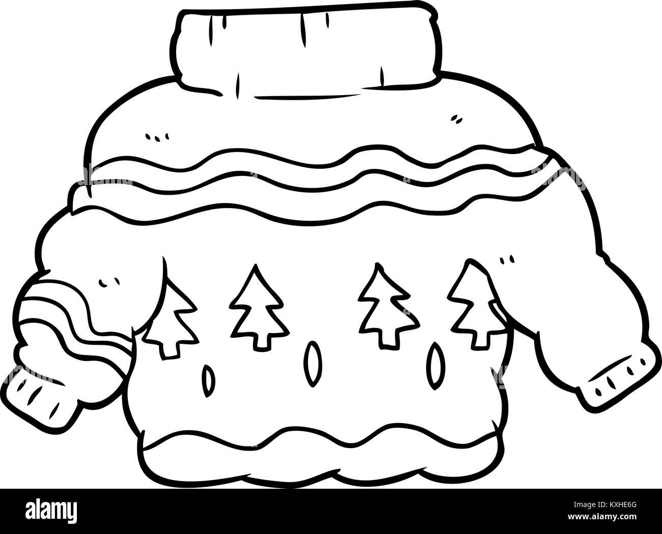 line drawing of a embarrassing christmas jumper Stock Vector Image