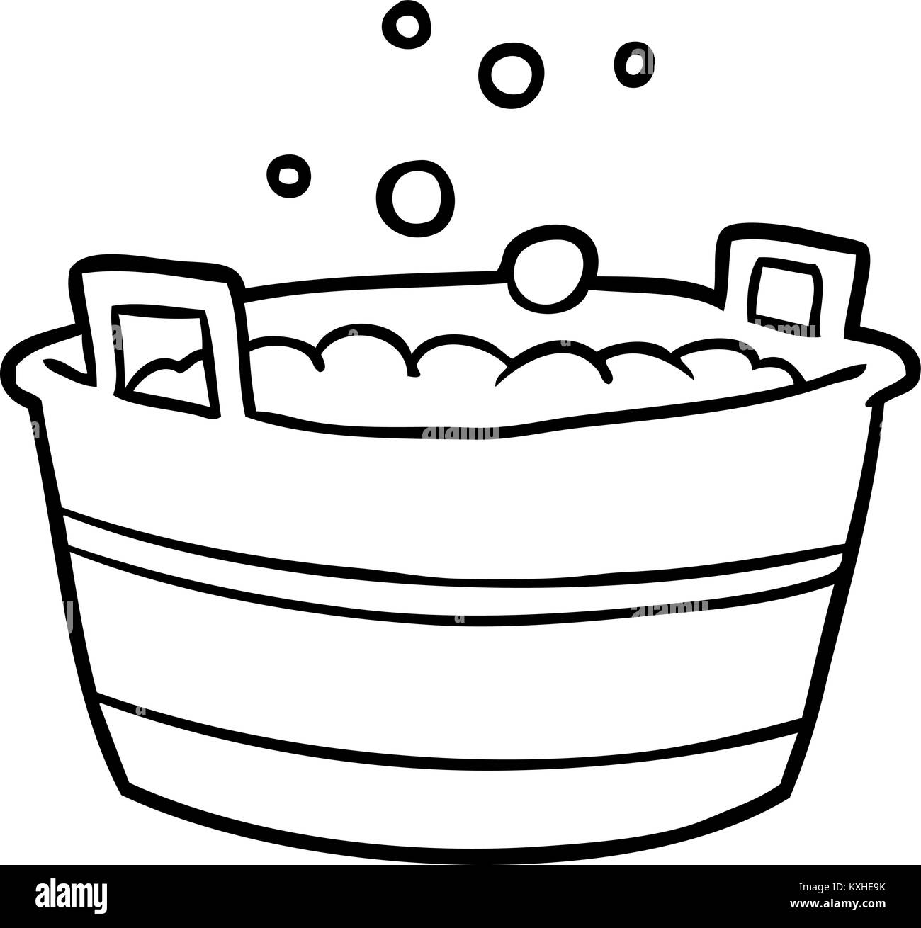 line drawing of a old tin bath full of water Stock Vector Image & Art -  Alamy