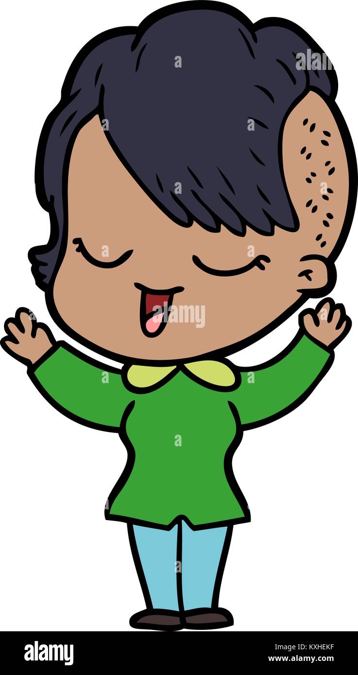 happy cartoon girl Stock Vector Image & Art - Alamy
