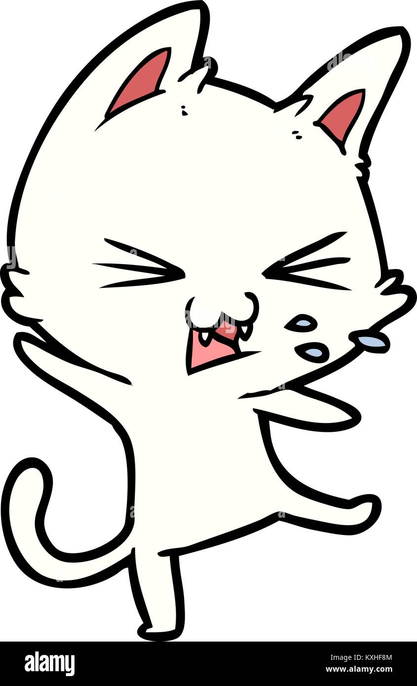 cartoon cat throwing a tantrum Stock Vector Image & Art Alamy