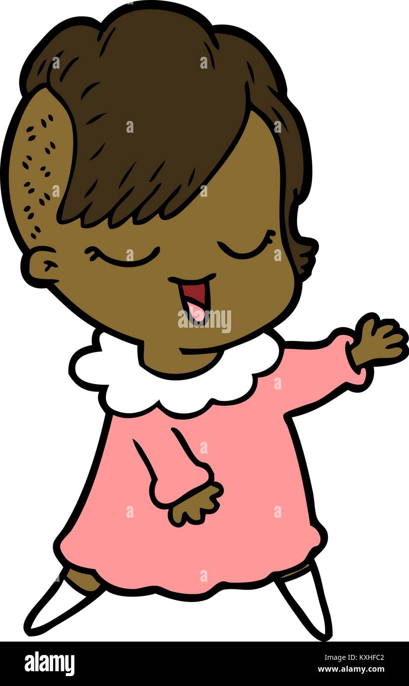 happy cartoon girl Stock Vector Image & Art - Alamy