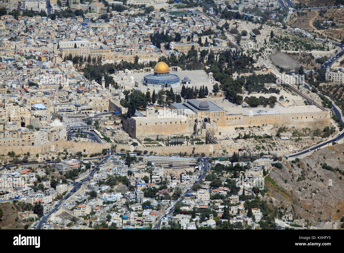 Jerusalem, Old City - Israel, Aerial View Stock Photo