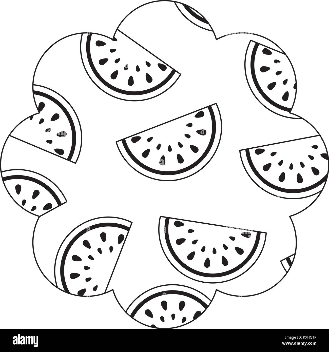 frame with watermelon pattern background Stock Vector Image & Art - Alamy