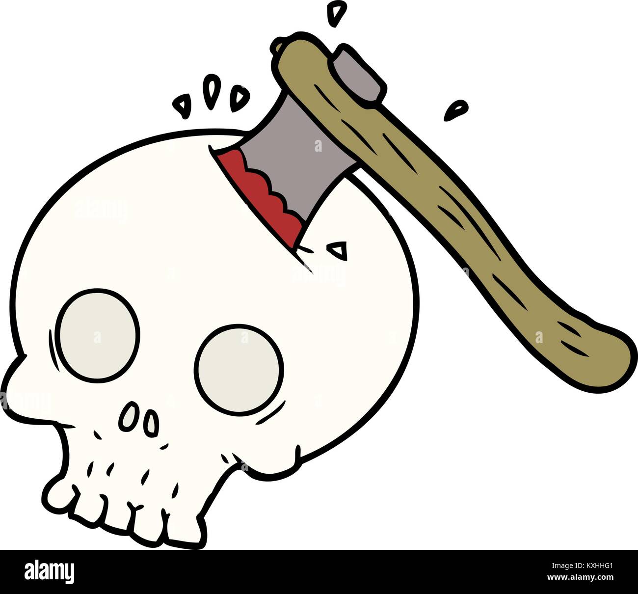 cartoon axe in skull Stock Vector Image & Art Alamy