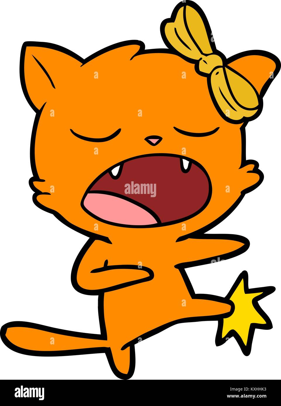 cartoon kicking cat Stock Vector Image & Art Alamy