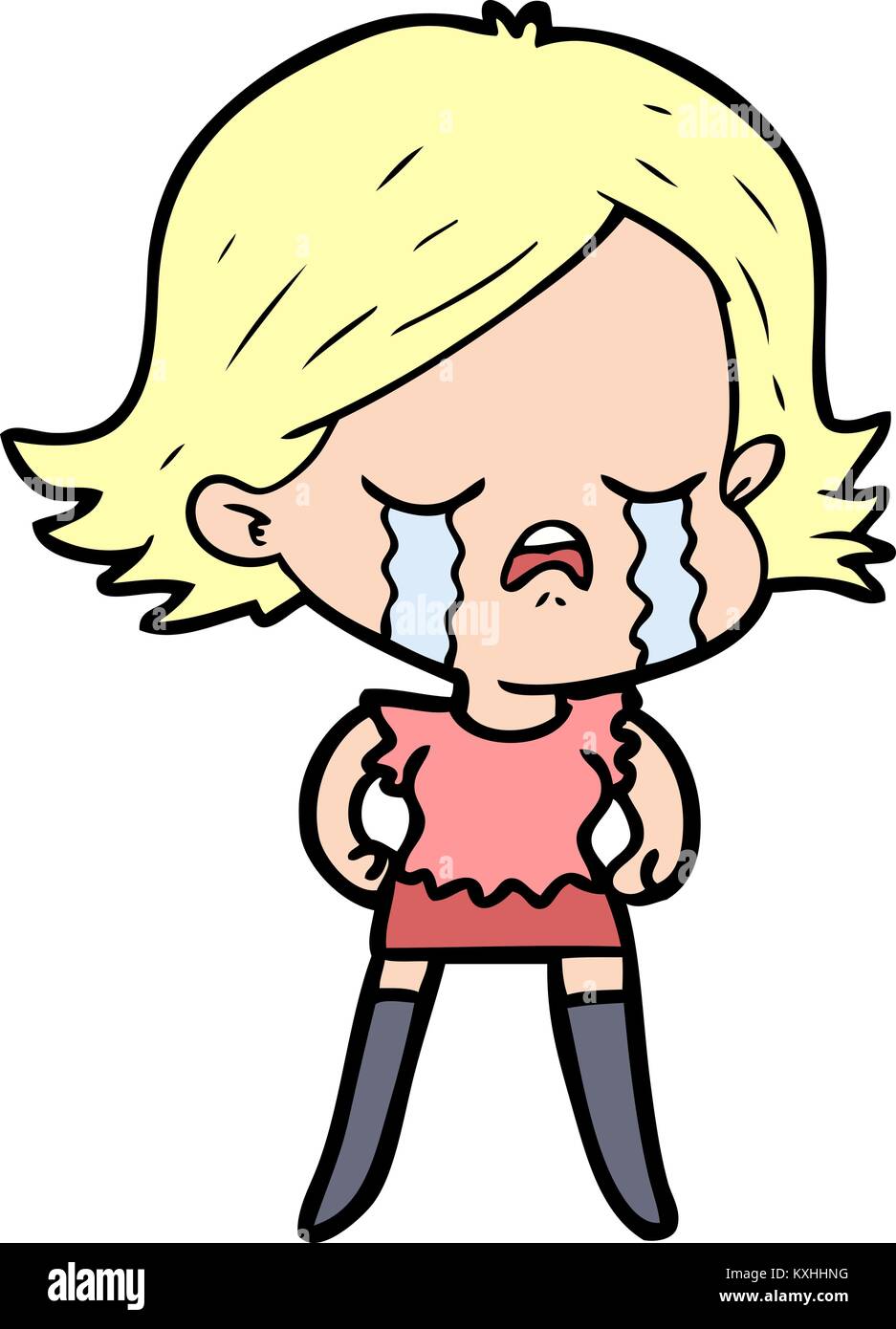 cartoon girl crying Stock Vector Image & Art Alamy