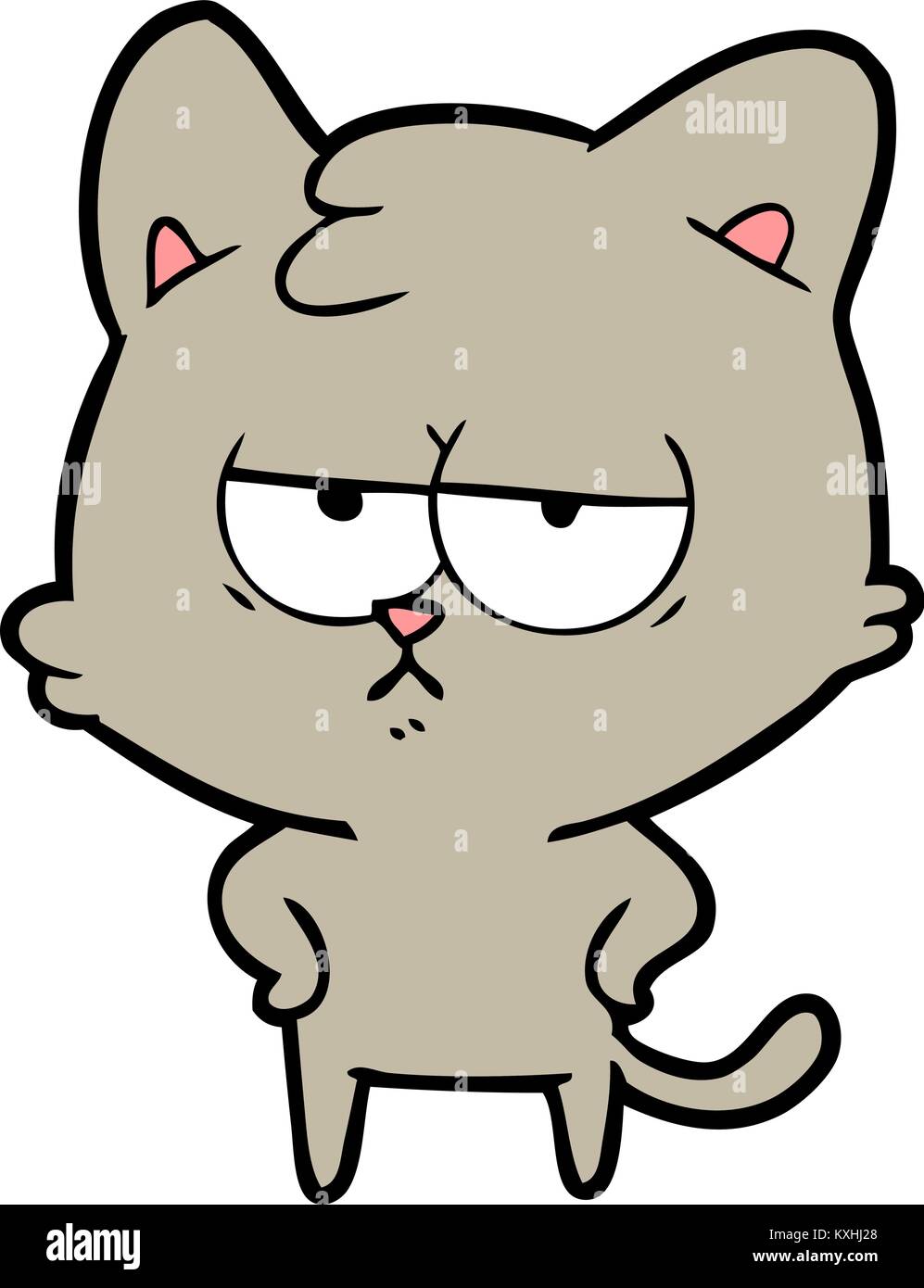 bored cartoon cat Stock Vector Image & Art - Alamy