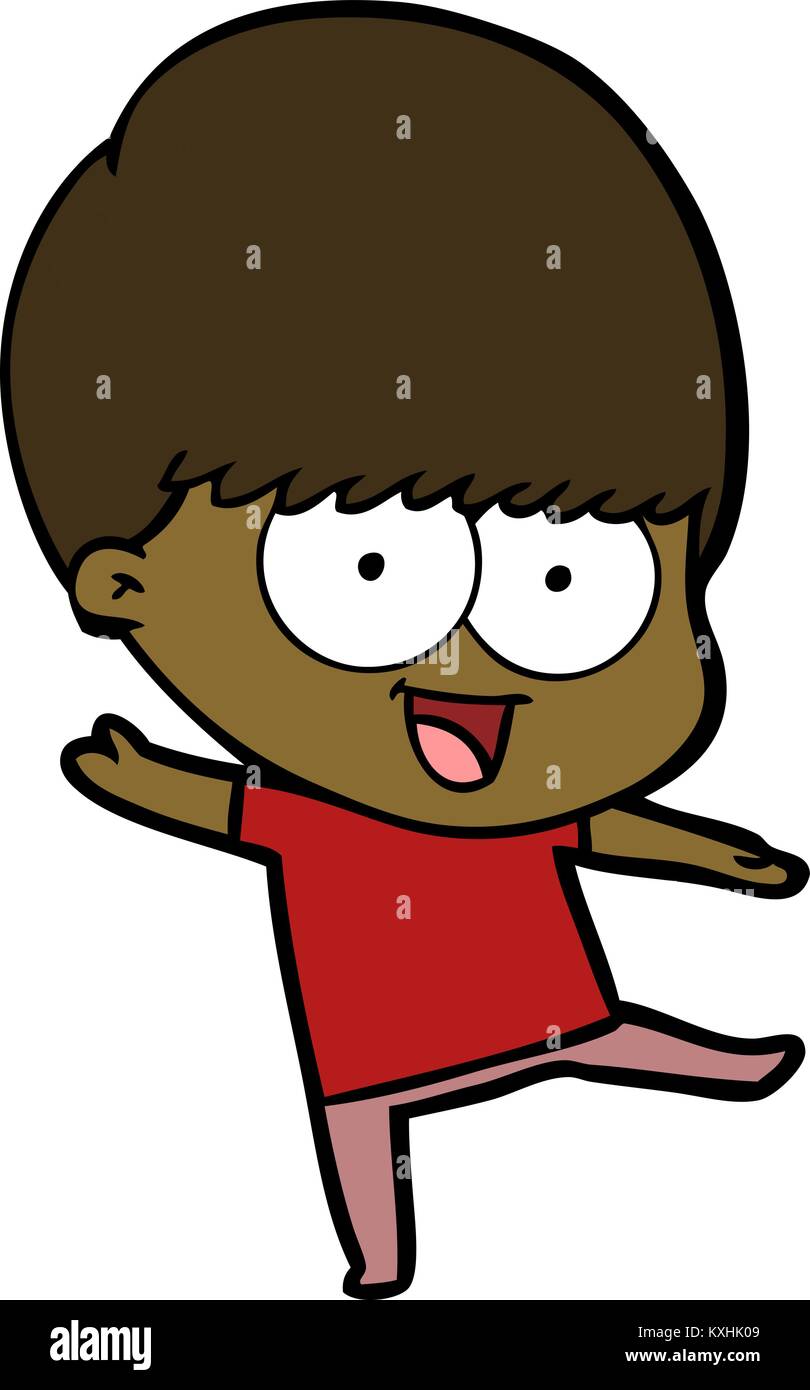 happy cartoon boy Stock Vector Image & Art - Alamy