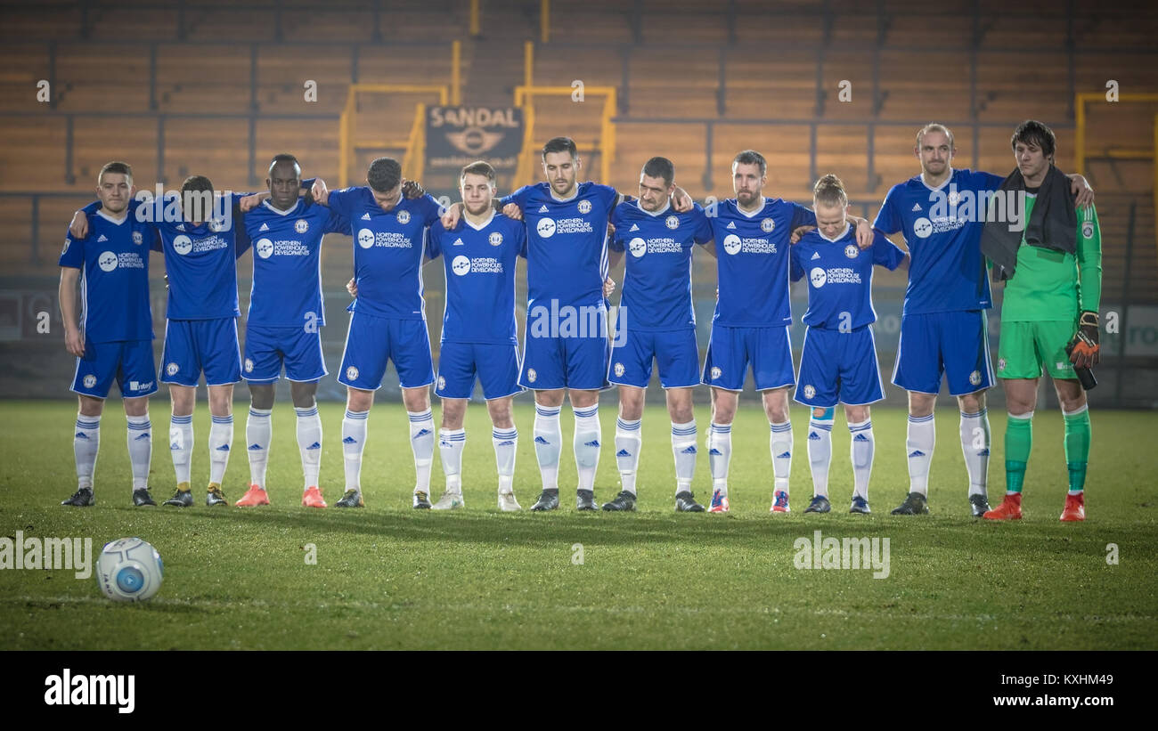 Minute S Silence Before Fc Halifax Town V Macclesfield In The Fa Trophy Game Tuesday 9 January 2018 At The Mbi Shay Stadium Halifax West Yorkshire Stock Photo Alamy