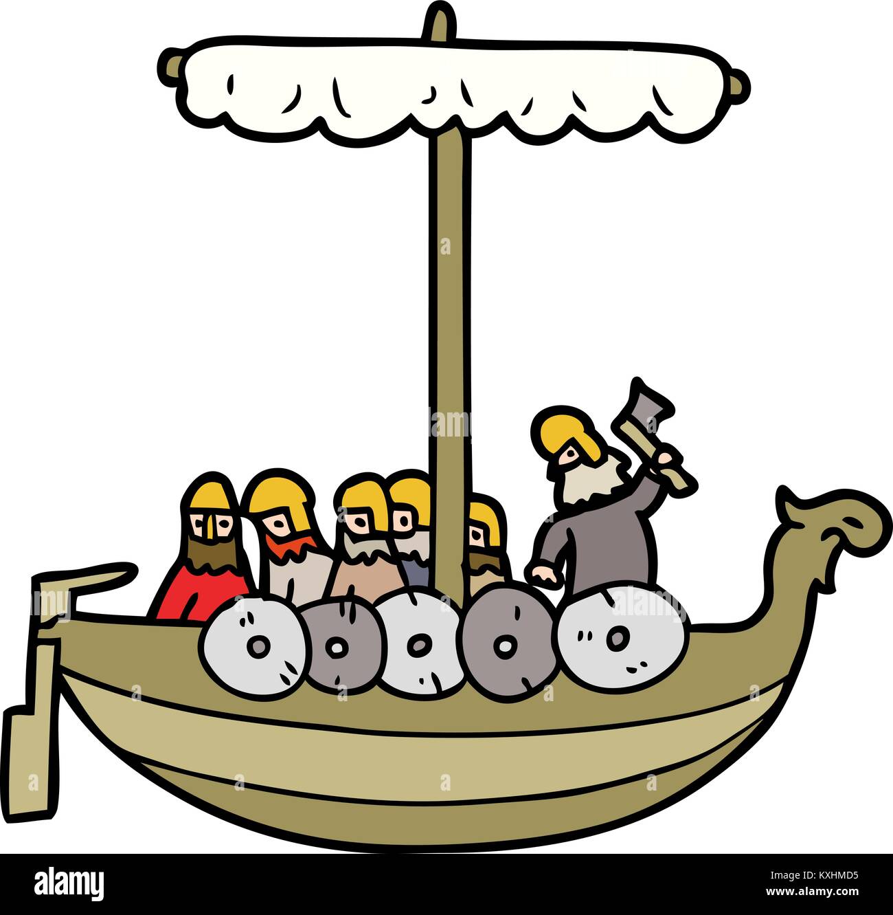 cartoon vikings sailing Stock Vector Image & Art - Alamy