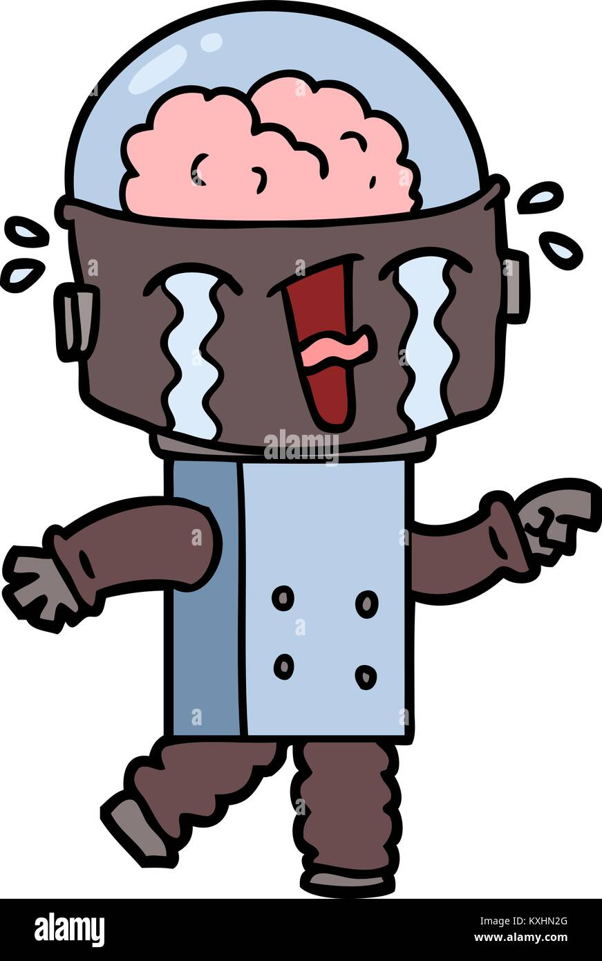 cartoon crying robot pointing Stock Vector Image & Art - Alamy