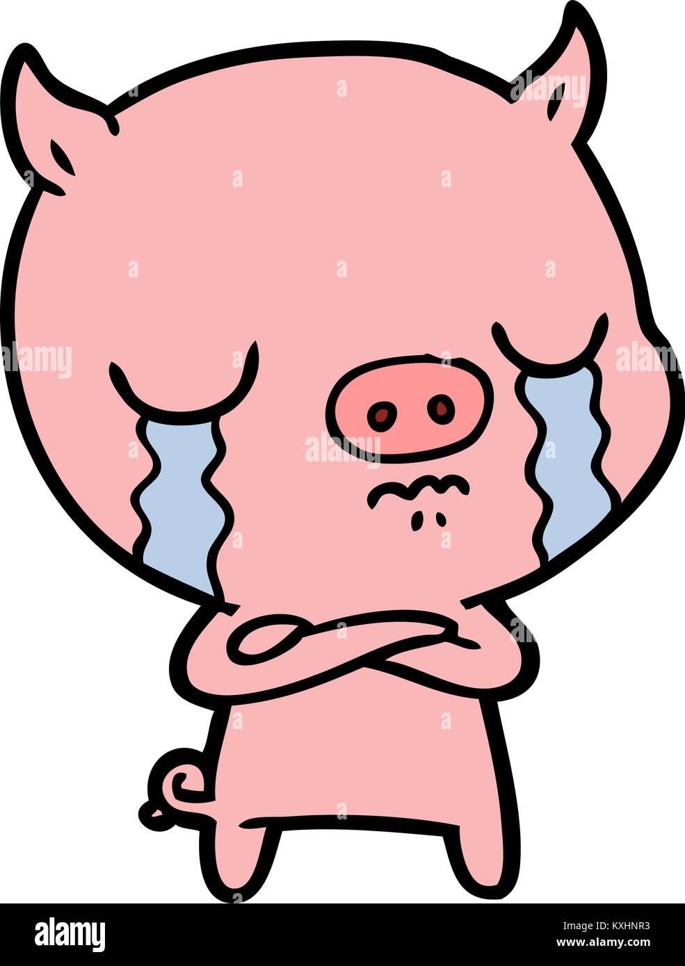 cartoon pig crying Stock Vector Image & Art - Alamy